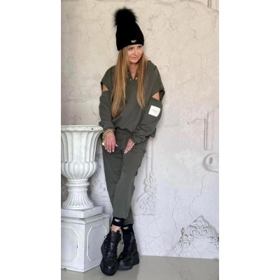 Bluza z rozcięciem | khaki